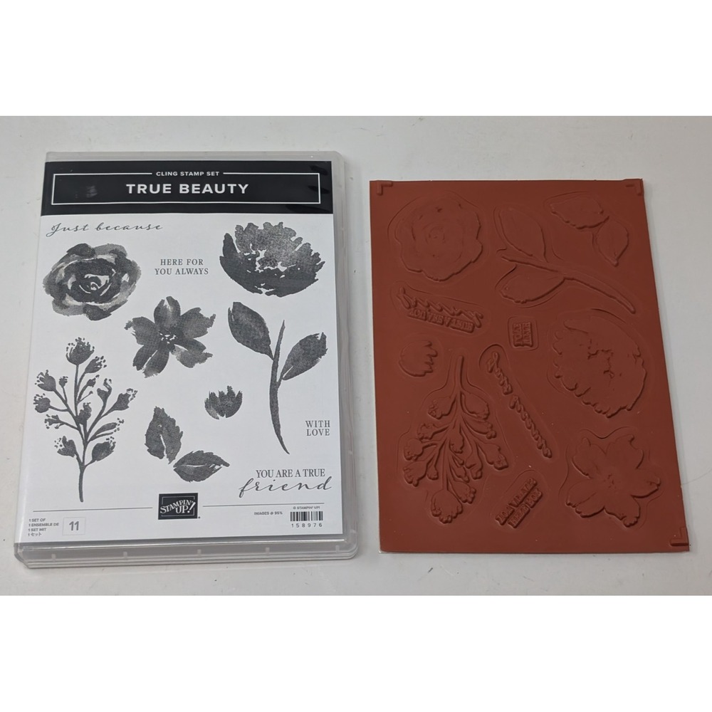 Stampin Up TRUE BEAUTY Flowers Rubber Stamps‎